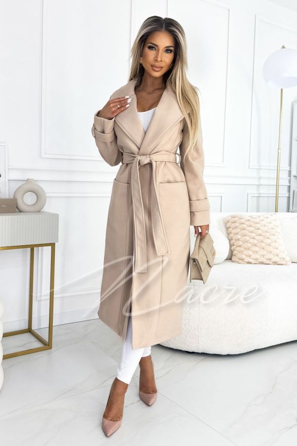 Timi - women's lined fall coat beige