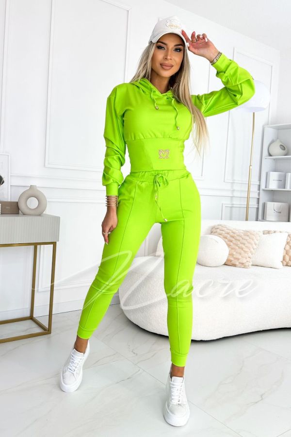 Women's Lime Cotton Tracksuit Set - Chica
