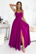 Plum blushed maxi dress with water neckline - Neves