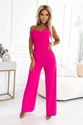Lucia - thin-strapped jumpsuit with wider pants fuchsia