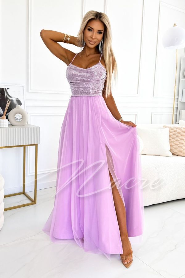 Lavender tulle dress with sparkling top - Grossi