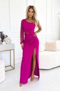 One shoulder dress with magenta sequins - Cynthia