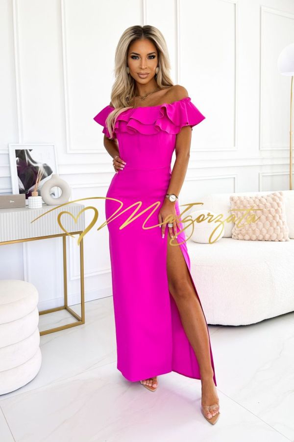 Różowa sukienka maxi hiszpanka  - Mayli