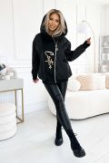 Riana - autumn women's quilted jacket with gold lettering black