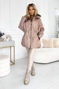 Beige women's fall waist jacket - Dorita