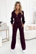 Maroon tracksuit set with wide leg - Rosa
