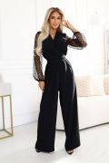 Black jumpsuit with sequined sleeves - Maricela