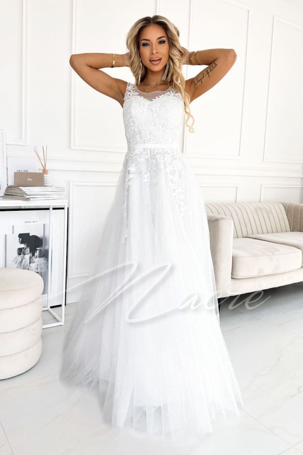 Wedding dress with lace-up corset on the back - Merida