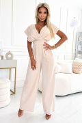 Beige jumpsuit with wide leg - Gabriela