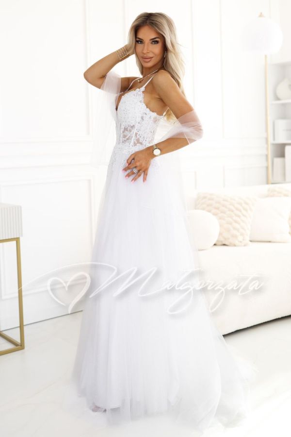 Princess cut wedding dress with lace corset - Celia