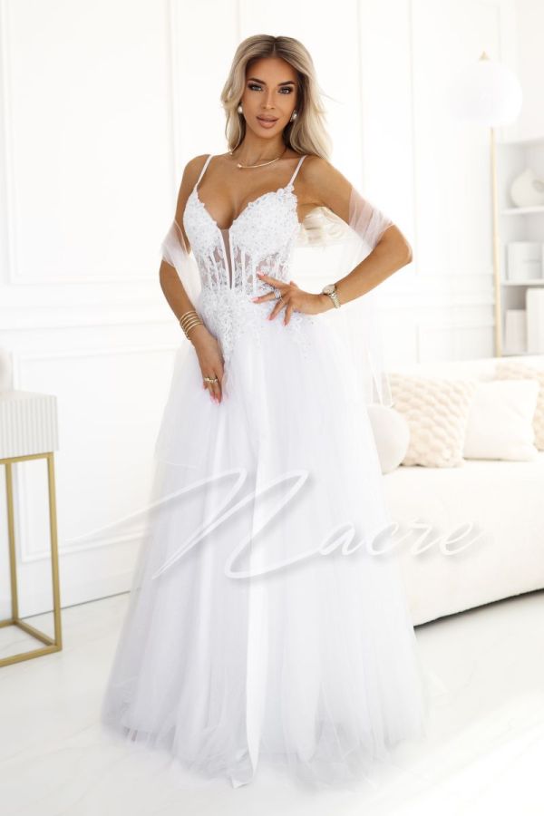 Princess cut wedding dress with lace corset - Celia