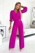 Fuchsia women's set blouse with wide pants - Lilac