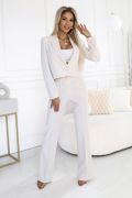 Light beige women's suit with short jacket and rhinestones - Sisi