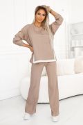 Women's tracksuit set with wide mocha pants - Bottega