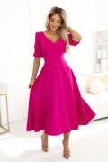 Fuchsia flared mid dress - Matilde