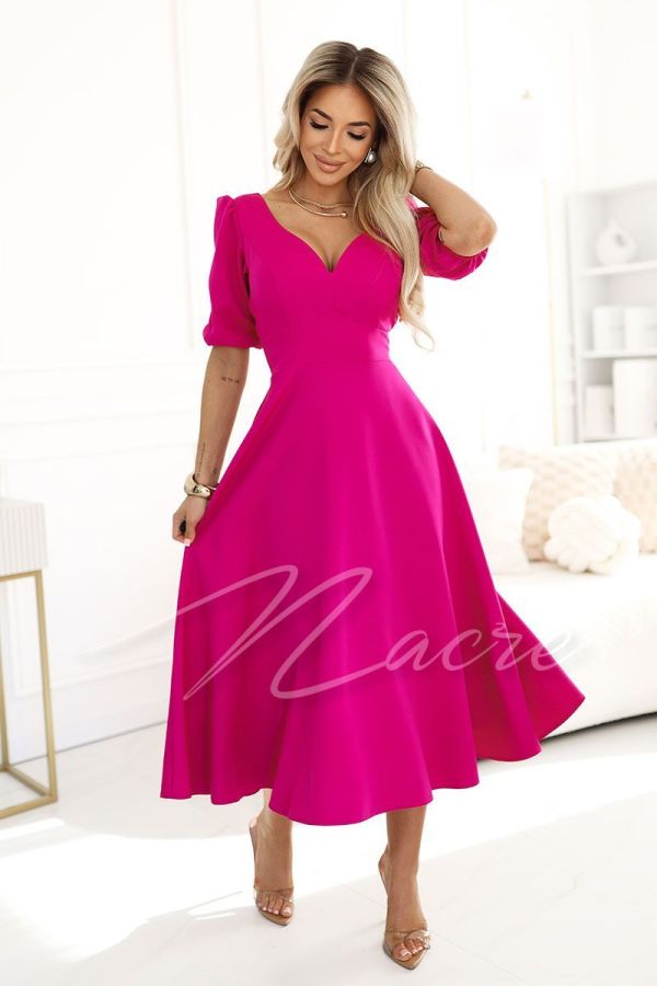 Fuchsia flared mid dress - Matilde