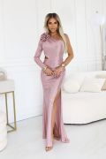 Pink maxi dress for one shoulder wedding - Venice
