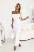 White tube dress with roses and handbag - Haidi