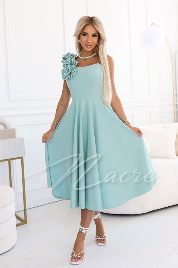 Pistachio corset midi dress for wedding - Charmi
