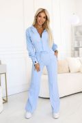 Blue tracksuit set with wide leg - Rosa