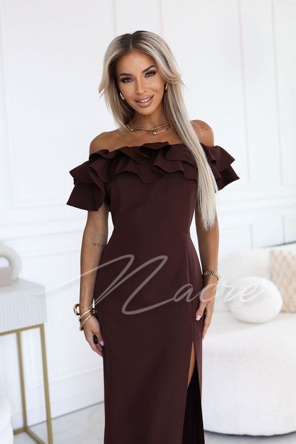 Chocolate maxi Spanish dress - Mayli