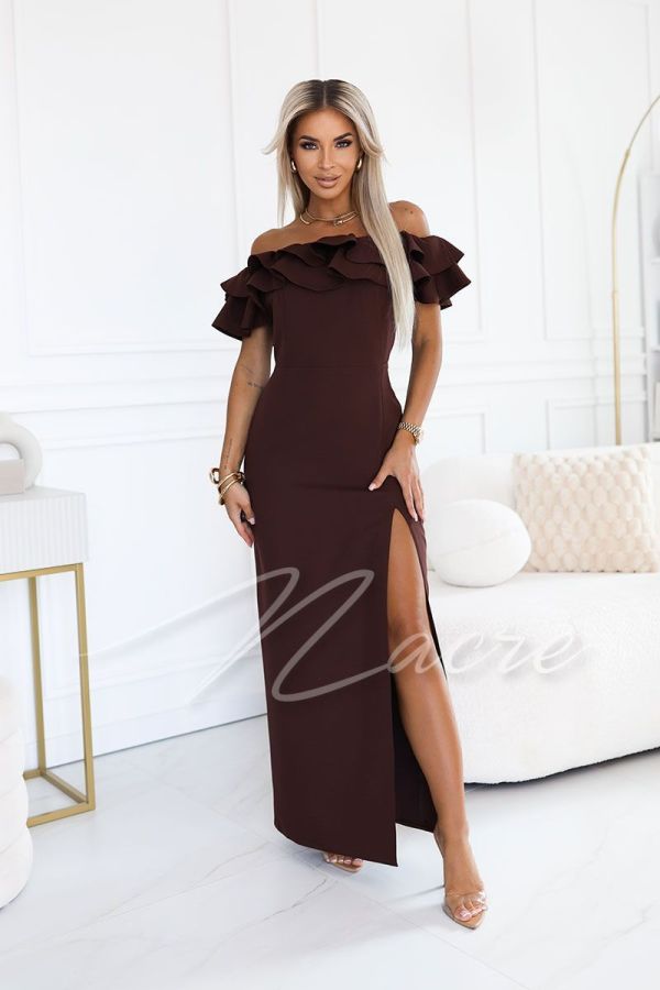 Chocolate maxi Spanish dress - Mayli