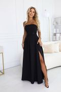 Black corseted flared dress - Omiko