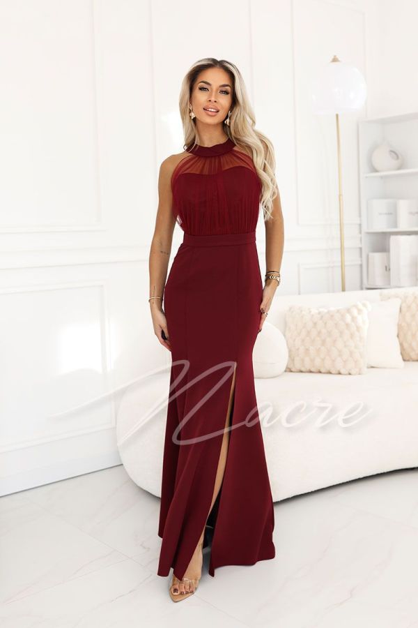 Maroon maxi evening dress - Cayli