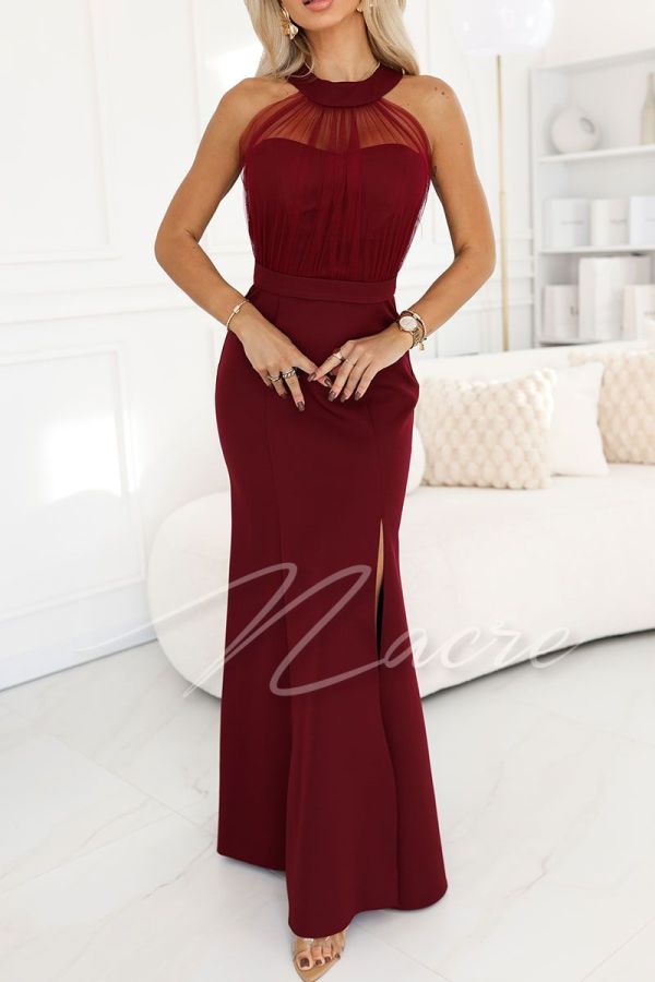 Maroon maxi evening dress - Cayli