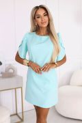 Butterfly sleeve mint dress before the knee - Lara
