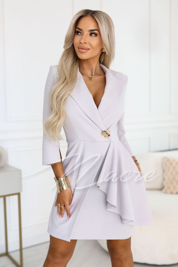 Szara sukienka wizytowa maskująca niedoskonałości - Nicolette