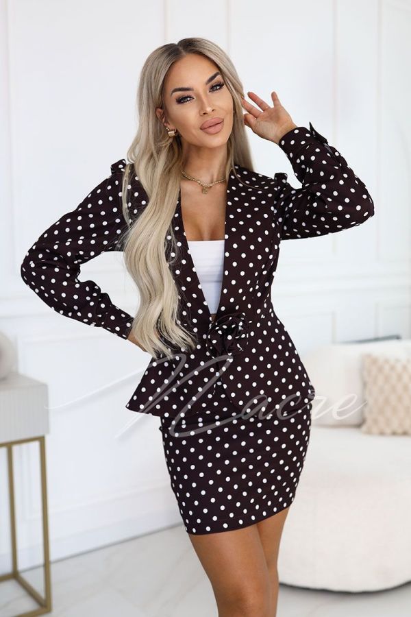 Chocolate women's set with skirt and rose - Ricki