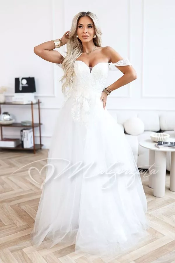 wedding dress for civil wedding Civil Lace Wedding Dress Ruta Midi 14 US (46 EU) / Off-white