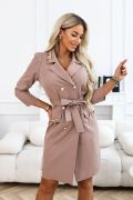 Jacket midi dress with mocha chainmail - Margaret