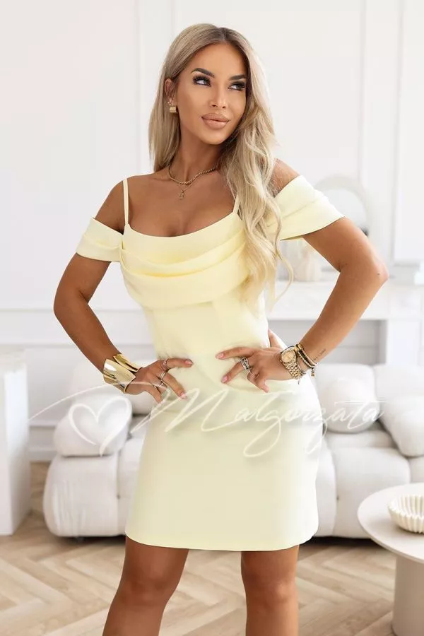 green emerald velvet dress Joseph Ribkoff Trapezes Dress with Gold Trimmed Slit Sleeve 6