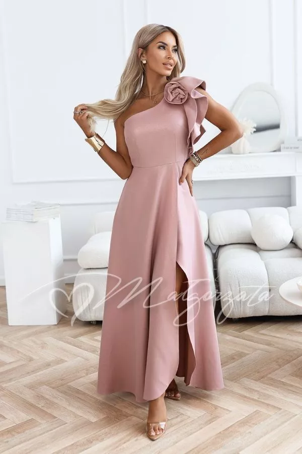 strapless open back dress Long One Shoulder A-line Dress by Nox Anabel E469 – ABC Fashion main image 1