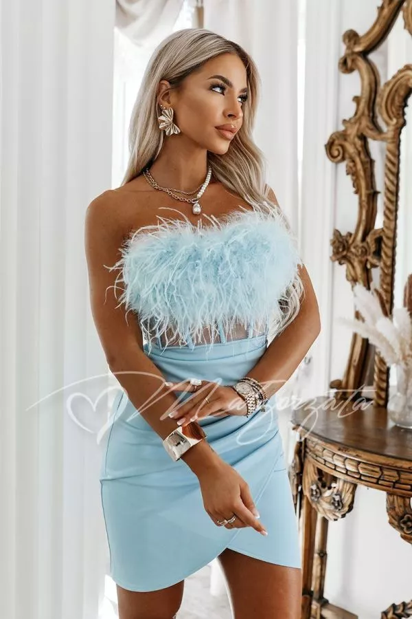 marine corps ball dresses Women Sexy Puff Sleeve Ruffles Dress Mesh Off Shoulder Mini Party Dres –  Simplepromdress main image 1
