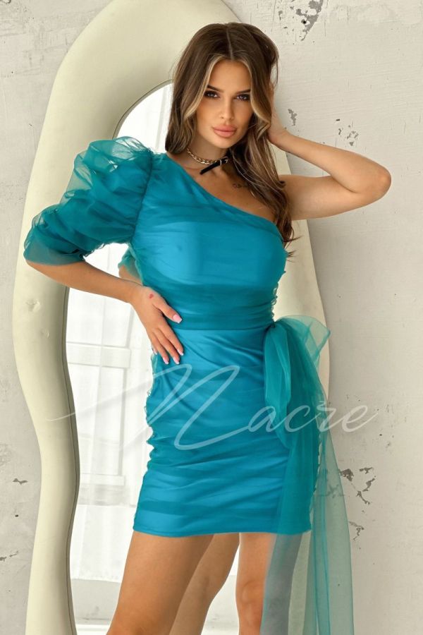 Blue one shoulder dress - Nadine