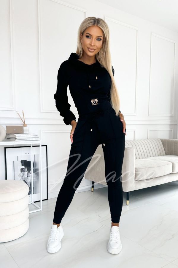 Women's Cotton Tracksuit Set Black - Chica