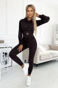Women's Chocolate Cotton Tracksuit Set - Chica