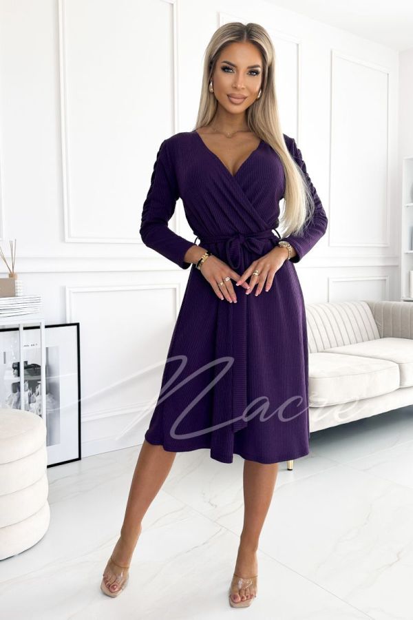 Plum blushed ribbed knit dress - Marta